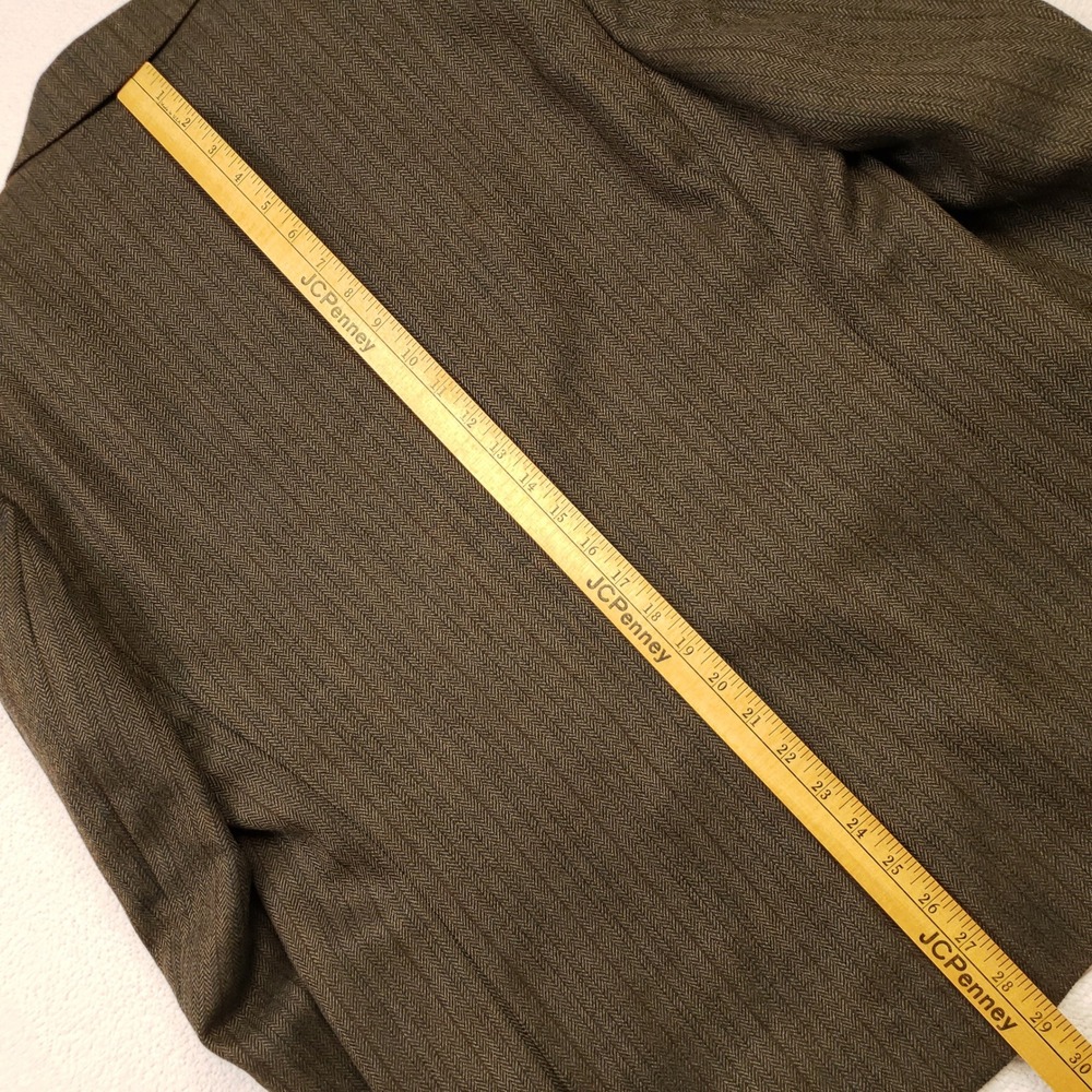 Lauren Ralph Lauren Sport Coat Mens 40S Brown Wool Herringbone Pinstripe Blazer - Picture 11 of 14